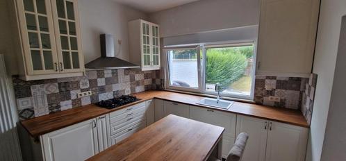 Keuken met eiland - kozijndeur - Electro inbegrepen, Huis en Inrichting, Keuken | Complete keukens, Gebruikt, Hoekkeuken, Wit
