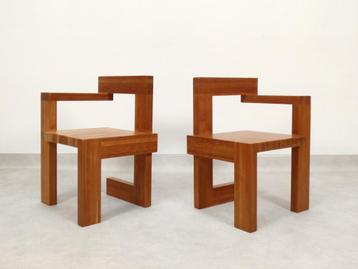 Steltman chairs in the style of Gerrit Rietveld