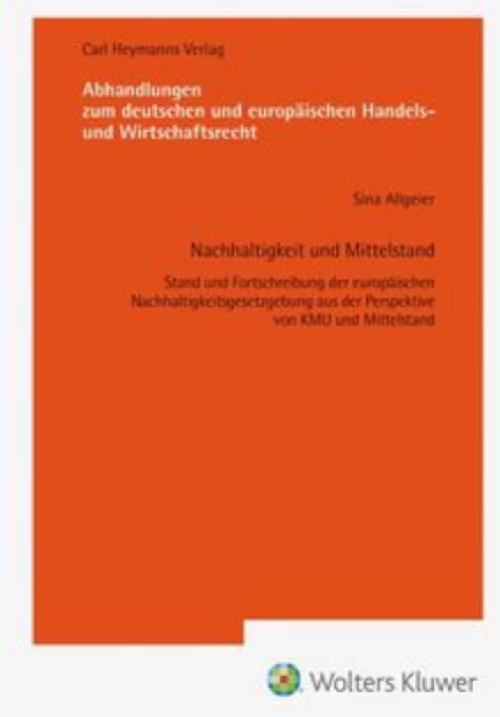Sina Allgeier - Nachhaltigkeit und Mittelstand (AHW 262), Boeken, Taal | Duits, Nieuw, Verzenden