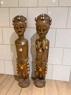Afrikaans koppel houtgesneden uit de Ivoorkust 54cm hoog, Antiek en Kunst, Ophalen of Verzenden