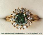 Groene diamant, 890 €, Handtassen en Accessoires, Ringen, Ophalen, Gebruikt, 18 tot 19, Dame