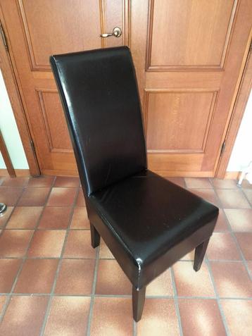 Lot de 6 Chaises simili cuir noir