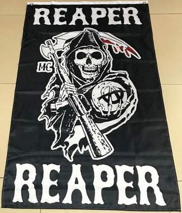 Biker vlag Reaper - 60 x 90 cm beschikbaar voor biedingen