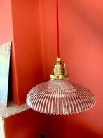 Franse vintage holophane glazen hanglamp, Antiek en Kunst, Ophalen of Verzenden