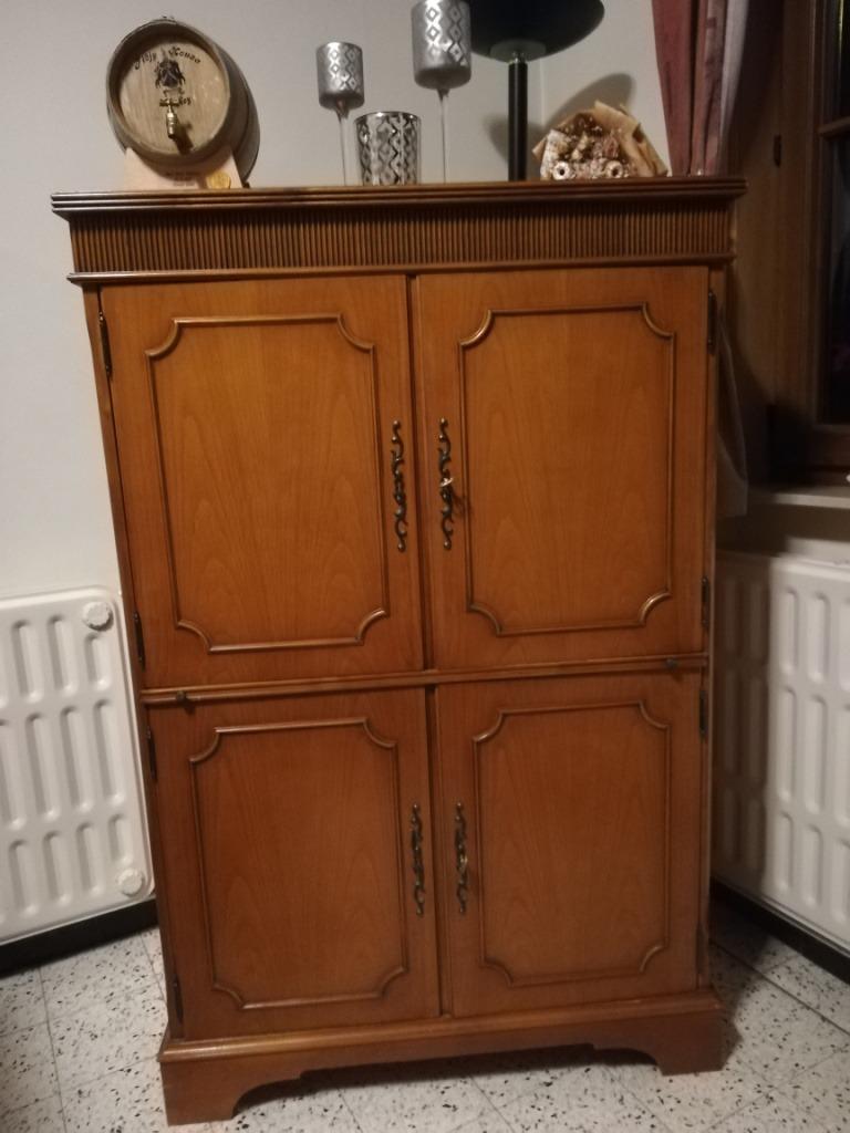 Bar en Merisier massif et cuir, Antiquités & Art, Enlèvement