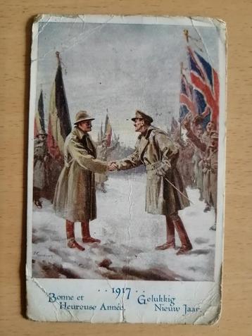 Carte de voeux 1917 de l'armée britannique à l'armée belge beschikbaar voor biedingen