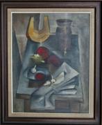 vintage schilderij kubisme 1964, Antiek en Kunst, Kunst | Schilderijen | Modern, Ophalen of Verzenden