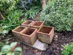 Pots de jardin carrés en terre cuite x 5, Jardin & Terrasse, Pots de fleurs, Terracotta, Enlèvement, Utilisé, Moins de 25 cm