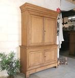 antieke landelijke Louis Philippe kast bleke eik H 216 B 147, Ophalen, Gebruikt, 200 cm of meer, 150 tot 200 cm