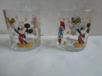 2 x glas Disney  Mickey & Minnie Mouse en Katrien Duck, Verzamelen, Ophalen of Verzenden, Mickey Mouse, Zo goed als nieuw, Servies