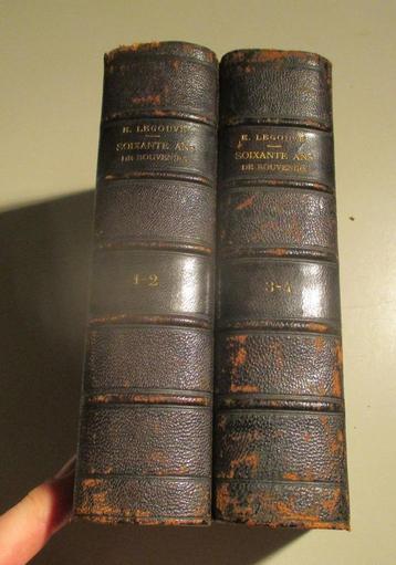 2 Prachtige antieke Boeken - Soixante Ans de Souvenirs beschikbaar voor biedingen