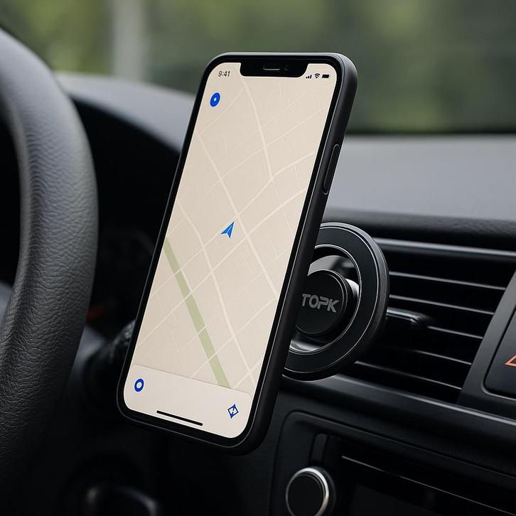 Support de voiture magnétique pour grille de ventilation, Télécoms, Supports de téléphone, Comme neuf, Enlèvement ou Envoi