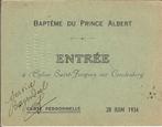 prentje doopfeest prince Albert, Ophalen of Verzenden, Voor 1970, Geboortekaartje