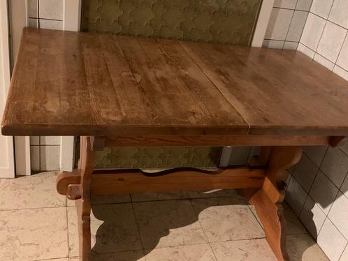 Superstevige uitschuifbare houten tafel (gebruikt), Maison & Meubles, Tables | Tables à manger, Utilisé, 50 à 100 cm, 100 à 150 cm