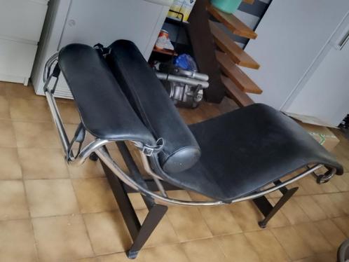 mooie ligzetel zwart verstelbaar, Huis en Inrichting, Zetels | Zetels en Chaises Longues, Gebruikt, Eenpersoons, Leer, Metaal