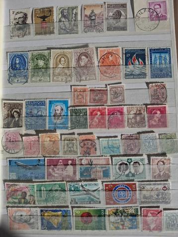 Set van 50 oude Belgische postzegels geannuleerd. beschikbaar voor biedingen