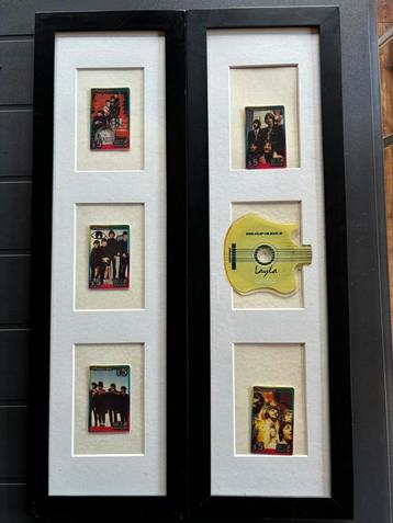6 ingekaderde telefoonkaarten van the Beatles beschikbaar voor biedingen