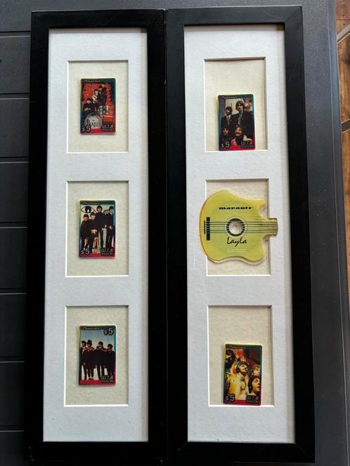 6 ingekaderde telefoonkaarten van the Beatles, Verzamelen, Telefoonkaarten, Ophalen of Verzenden