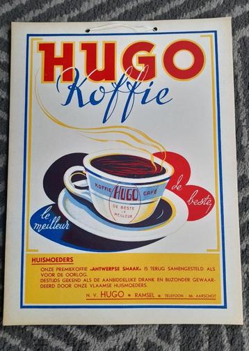 Karton reclame  -  Hugo Koffie  -  Ramsel beschikbaar voor biedingen