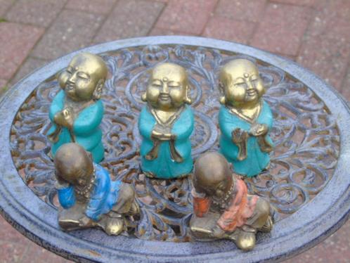 Set beelden (5) Shaolin Buddha bronskleuren., Huis en Inrichting, Woonaccessoires | Boeddhabeelden, Nieuw, Ophalen