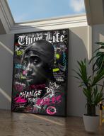 XXL Glasschilderij | Thug Life - Tupac Shakur - 6 sizes, Oorspronkelijke maker, Verzenden, Nieuw, 125 cm of meer