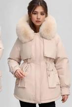 Parka d’hiver femme élégante – Capuche en fourrure, Enlèvement, Neuf, Taille 38/40 (M), Beige