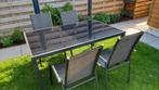 Tuinset, tafel + 4 stoelen, Tuin en Terras, Ophalen, Gebruikt, Aluminium, Tuinset