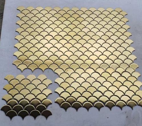 Glasmozaiëk Gold waaier, Doe-het-zelf en Bouw, Tegels, Nieuw, Wandtegels, Overige materialen, 20 tot 40 cm, 20 tot 40 cm, 10 m² of meer