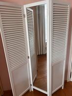 Witte Paravan - kamerscherm met spiegel, Ophalen, Gebruikt