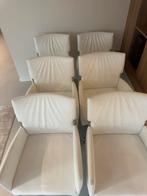 Zes Joli lederen witte stoelen, Huis en Inrichting, Stoelen, Ophalen, Gebruikt, Wit, Leer