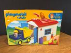 Playmobil 1.2.3 Vrachtwagen met Garage (vormen doos), Kinderen en Baby's, Speelgoed | Playmobil, Ophalen, Zo goed als nieuw, Complete set