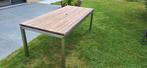Mooie tuintafel teak en aluminium onderstel, Tuin en Terras, Ophalen, Zo goed als nieuw, Aluminium