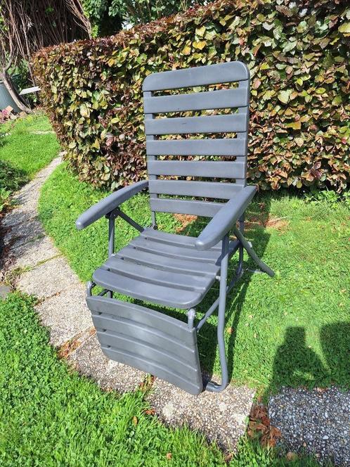 Relax réglable en 5 positions, couleur grise., Jardin & Terrasse, Chaises de jardin, Comme neuf, Métal, Pliant, Ajustable, Enlèvement