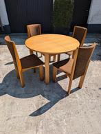Vintage eettafel + stoelen, Huis en Inrichting, Ophalen, Gebruikt