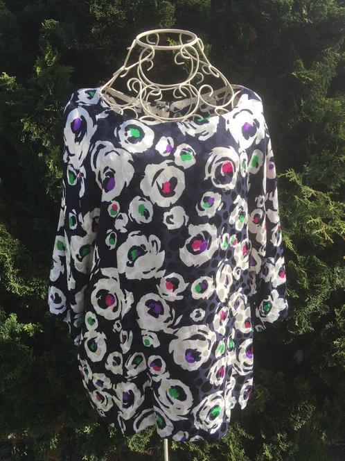 Vintage zijden, handgemaakte blouse Corisia Milano M42, Kleding | Dames, Blouses en Tunieken, Gedragen, Maat 42/44 (L), Blauw