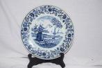 Vintage wandbord porselein wit-blauw Delftsblauw, Antiquités & Art, Antiquités | Porcelaine, Enlèvement