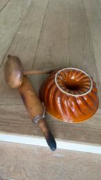 Oude cake bakvorm / pureestamper en deegrol houten, Antiek en Kunst, Antiek | Keukengerei, Ophalen of Verzenden