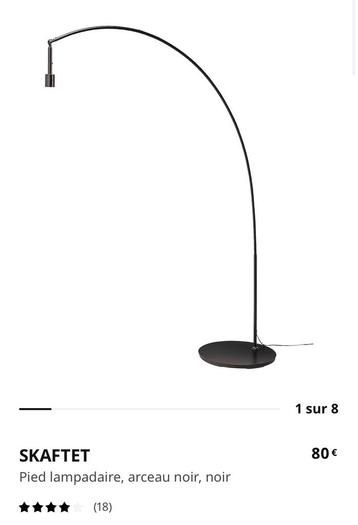 Lampadaire arceau noir Ikea Skaftet