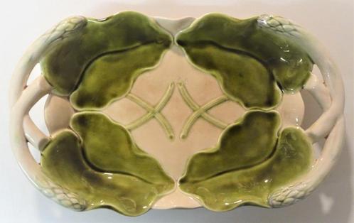 Art nouveau aspergeschaal van Sarreguemines, Antiek en Kunst, Antiek | Keramiek en Aardewerk, Ophalen of Verzenden