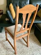 6 massief houten stoelen met stoffen zitting., Ophalen