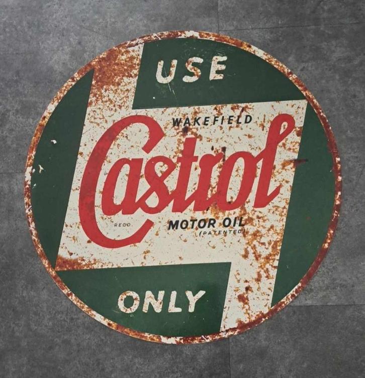 Zwaar metalen retro reclame bord mancave showroom garage, Verzamelen, Merken en Reclamevoorwerpen, Zo goed als nieuw, Reclamebord