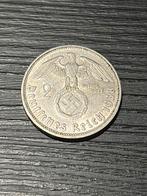 Zilveren Duitse 2 Reichsmark (1938) Derde Rijk, Postzegels en Munten, Munten | Europa | Euromunten, Duitsland, Zilver, Losse munt