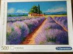 Puzzel Clementoni 500 stukjes Lavender scent, Ophalen of Verzenden, 500 t/m 1500 stukjes, Gebruikt, Legpuzzel