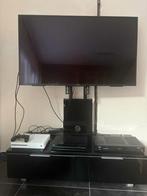 Meuble TV laqué noir avec support écran réglable, Enlèvement