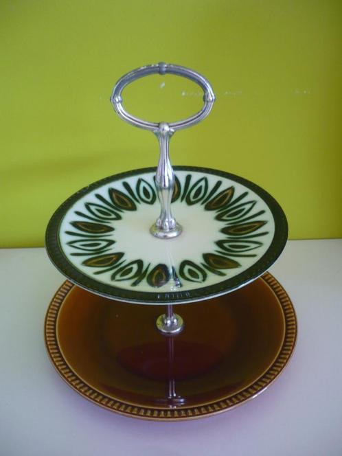 Mooie vintage Boch Delta Elipse étagière / pralineschaal, Antiek en Kunst, Antiek | Servies los, Ophalen of Verzenden