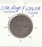 2 FR 1843 POS.A.LEOPOLD 1, Postzegels en Munten, Munten | België, Ophalen of Verzenden, Zilver