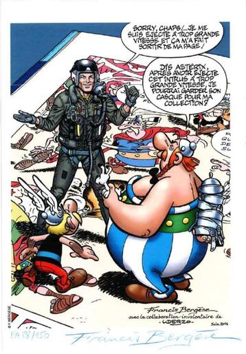 Ex-Libris Buck Danny avec Astérix & Obelix  Bergèse & Uderzo beschikbaar voor biedingen