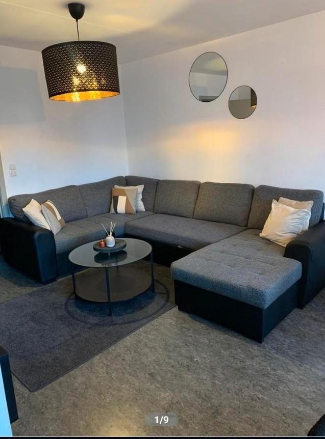 U-vormige hoekzetel, slaapzetel, zo goed als nieuw!, Huis en Inrichting, Zetels | Complete zithoeken, Zo goed als nieuw, Stof