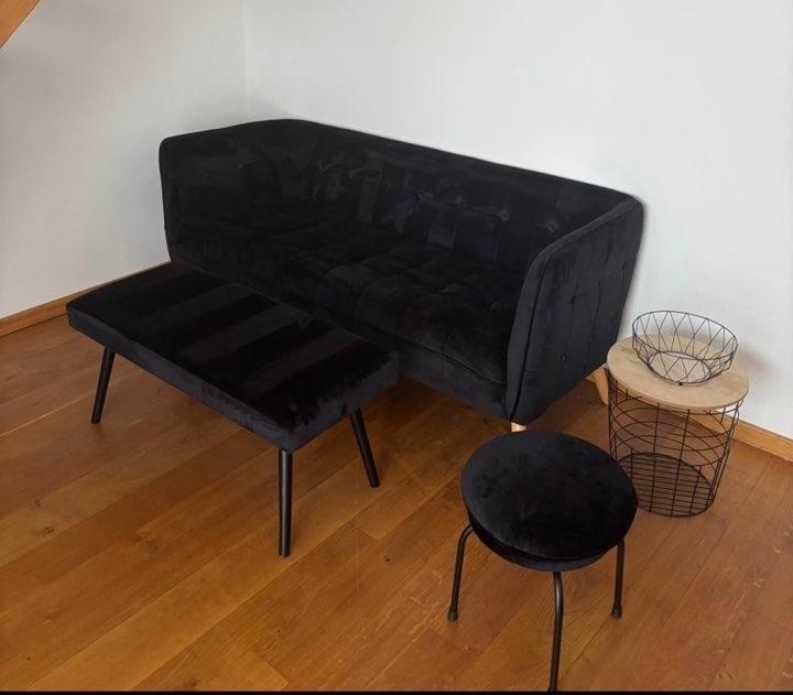 Zetel set, Huis en Inrichting, Zetels | Zetels, Gebruikt, Rechte bank, Tweepersoons, 150 tot 200 cm, Minder dan 75 cm, Stof, Ophalen