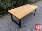 Eiken Eettafel met H-poten, 50 tot 100 cm, Modern Industrieel Landelijk, 150 tot 200 cm, Rechthoekig